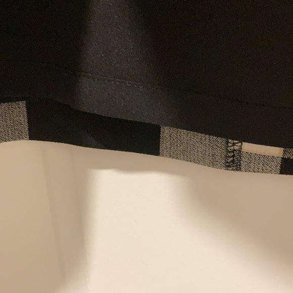 Plaid Front Slit Pencil Skirt, size-0, White/Black/Grey,Lined - Picture 6 of 11